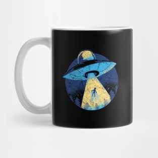 Funny Alien Abduction UFO graphic - Vintage Space Gift Mug